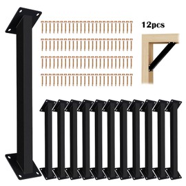 12Pcs 45 Degree Angle Support Bracket, 45° Heavy Duty Connector Brace Bracket Kit, 45 Degree Angle Corner Braces Inside Joint for Wood Post and Beam, Pergolas Gazebo