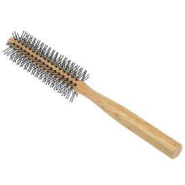 Healeved Blow Drying Brush Small Round Wooden Roller Comb for Efficient Hair Styling Comfortable Handle Durable Design for Home Use and Travel