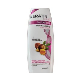 Champú Keratin Plus Con Aceite De Argán Y Ceramidas. Formulado Para Cabello Seco Y Dañado. Ideal Para Cabello Alisado, Teñido O Con Frizz. 200 Ml.