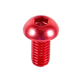 Pack of 10 M3 6-10 mm Colourful Button Round Cylinder Head Screws Aluminium Alloy Metric Hex Socket Screw (6 mm Red)