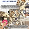Nautical Theme Laundry Basket Foldable Retro Anchor Rudder Laundry Hamper