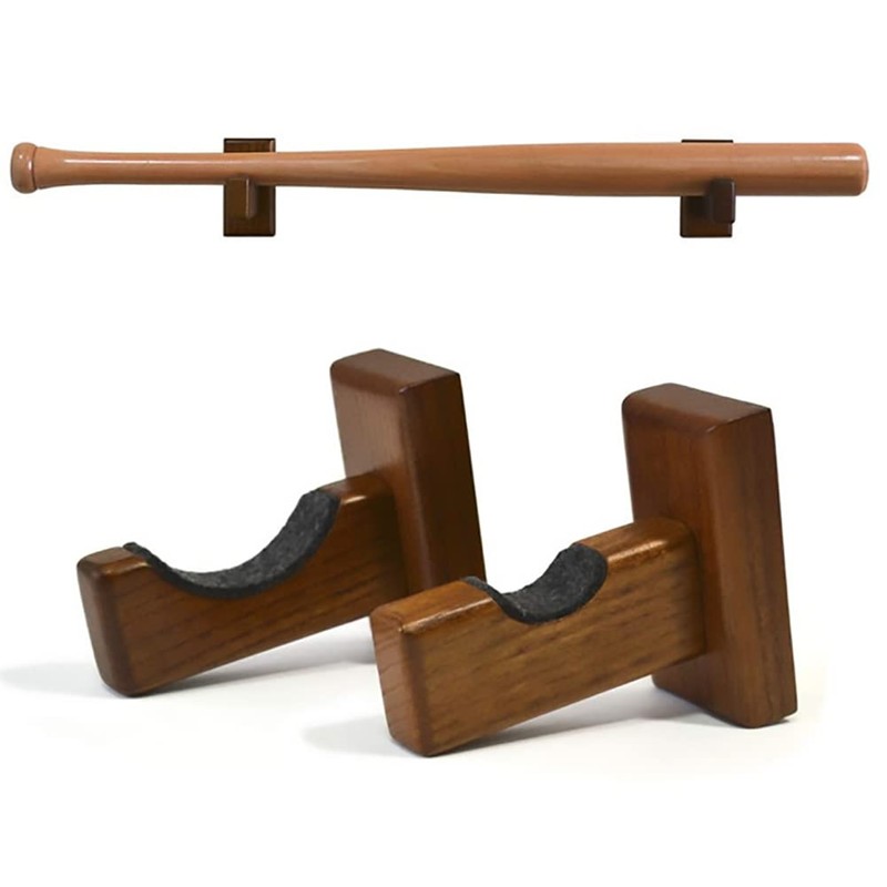 Shiwaki Baseball Bat Rack, Brown Wooden Shelf, Hanging Baseball Bat