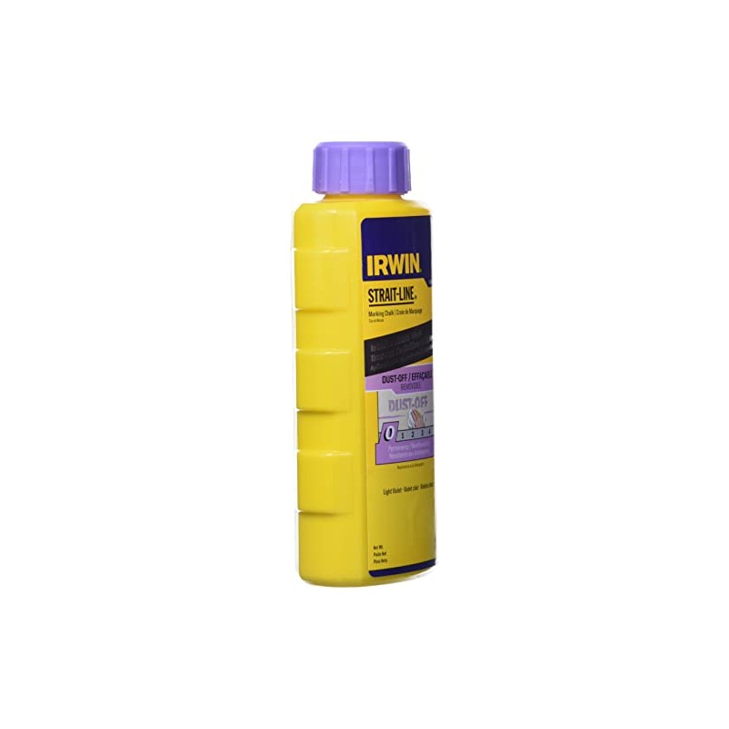 IRWIN Tools STRAIT-LINE Dust-Off Marking Chalk, 6-ounce (4935426), Purple