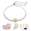 Pulseras De Plata 925 Mujer Zafiro Amarillo Elegantes Regalo