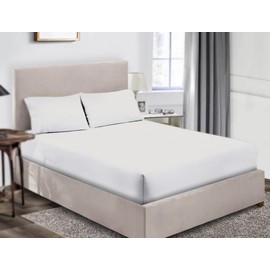 Extra Deep Bedding 100% Extra deep Fitted Sheets 16" 40CM Egyptian Cotton 200TC 15 Colours Single Double King Super King (King, Cream)