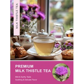 TeeLux Milk Thistle Tea Bags, Natural Milk Thistle Seed Tea, Mild & Mellow Taste, Caffeine Free, 100 Count