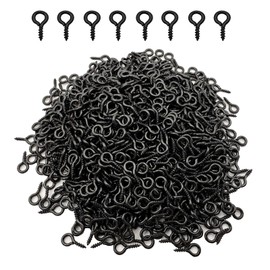 IDEALSV Black 1000 Pcs Small Screw Eye Pin Jewelry Making Eyelet Hook for Craft 10 x 5mm