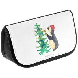 Parent-New Mr. & Mrs. Panda Cosmetic Bag Penguin Christmas Tree, White, Hand drawn