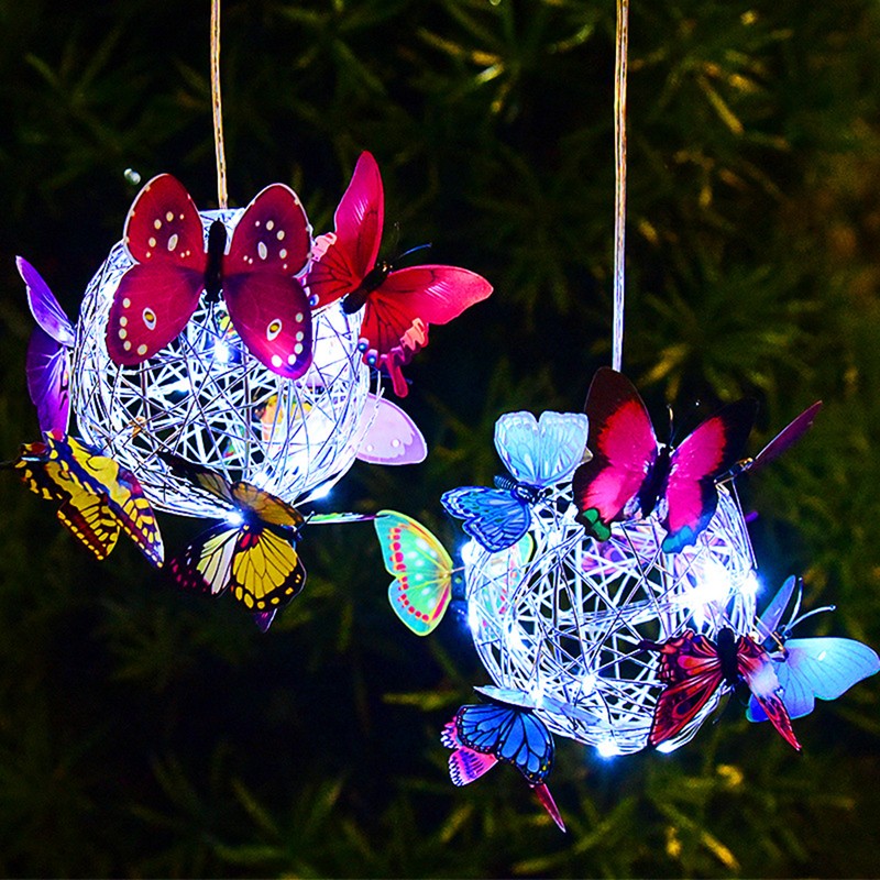 Hanging Solar Light Butterfly Solar Garden Lights with Colourful Butterflies