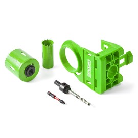 Geinxurn 1-3/8" - 1-3/4" Door Lock Installation Kit for Metal and Wood Doors with Guide Template, Door Lock Hole Saw, M2 Steel (Green)