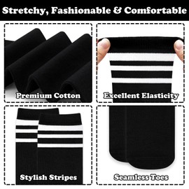 Sarfel Toddler Soccer Socks Kids Soccer Socks 4-6 Years Toddler Baseball Sock Youth Boys Black Football Sock Youth Boys Black