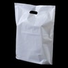 100 White Plastic Carrier Bag with Patch Handle - Small Size 10''X 12'' X 4'' (B1)