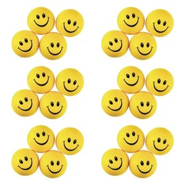 S&S Worldwide Smiley Face Stress Squeeze Balls - 2" Yellow Happy Face (Pack of 24) for Stress Relief