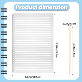 Straight Line Stencil Plastic Clear 0.35Inch Spacing Line Stencils College Ruled Drawing Lettering Guide Scale Writing Calligraphy Ruler for Paper Card Aids(11.69× 8.07 Inches)
