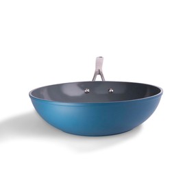 frök All-In-One Non-Stick Fry Pan Meets Wok with Lid, 11-Inch, Blue & Silver