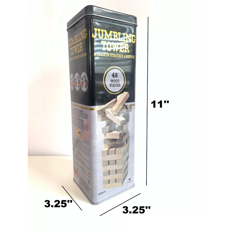 Cardinal Games Jumbling Tower Game with 48 Wood Pieces Game