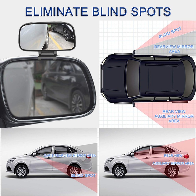 JONMON Blind Spot Mirror - 1 Pack Adjustable 360 Degree