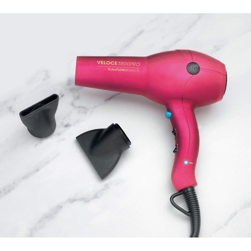 Diva Pro Styling Veloce 3800 Pro Dryer, Pink - 2200W