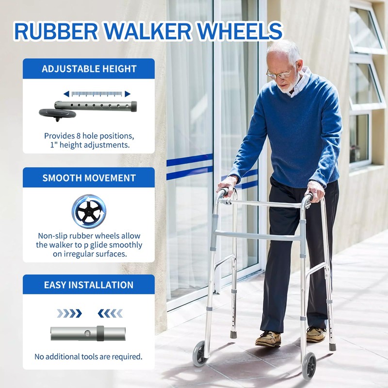 Zantle Universal Walker Wheels Replacement - 5 Inch, Wheels for