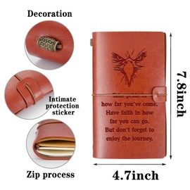 JOHSBYD Eagle Gift Inspirational Leather Refillable Journal Notebook Eagle Lover Gift Encouragement Gifts for Scouts Leader Scout Ceremony Gift for Daughter Son (Take pride)