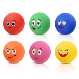 SCHITEC - Juguetes chirriantes para perros, juguete interactivo de goma de látex, bolas de juego suaves para cachorros y perros pequeños