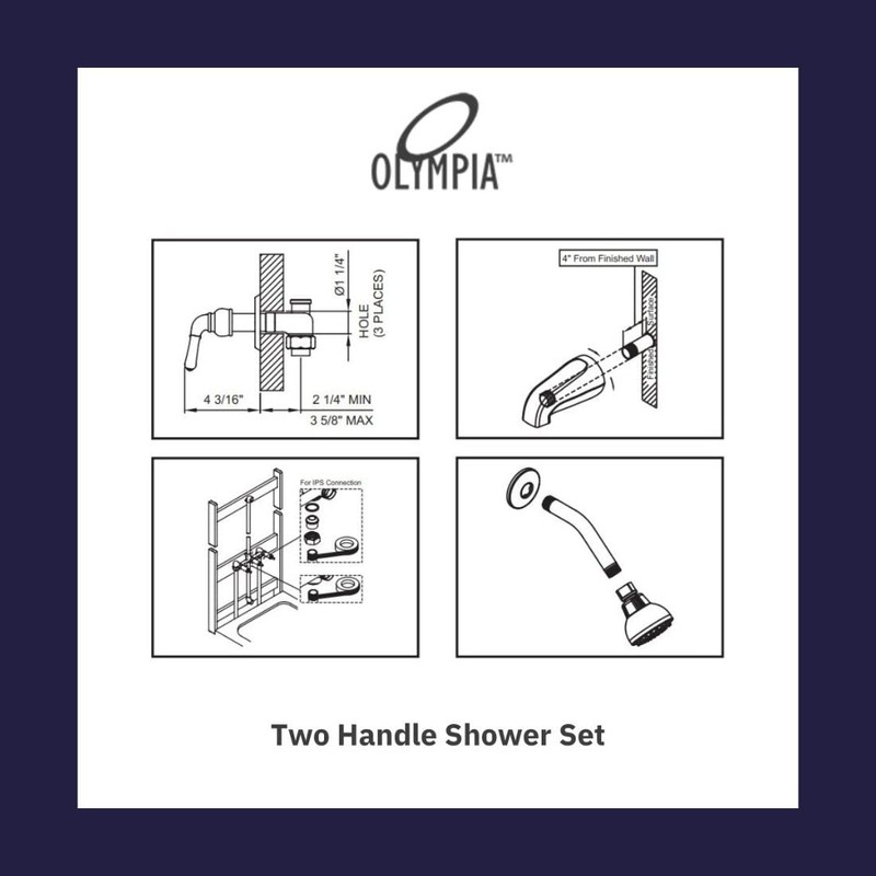 Olympia Faucets P-1232 Two Handle Shower Set, Chrome Finish
