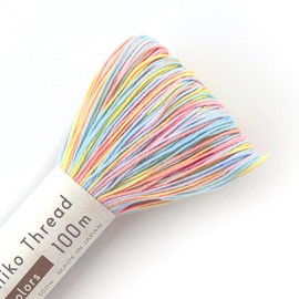 Olympus Sashiko Thread, 308.4 ft (100 m), 6 Colors, Large Roll, Konpeito Col. 305