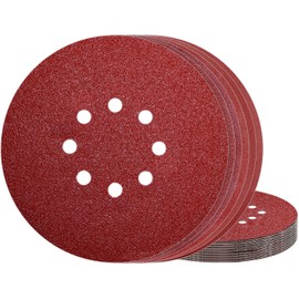 Sandpaper 225 mm Velcro 8 Hole Grit 5X P40/60/80/120/180/240 Sanding Discs Pack of 30 for Ceiling Sanders Drywall Sanders Long Neck Sanders Sanding Giraffe