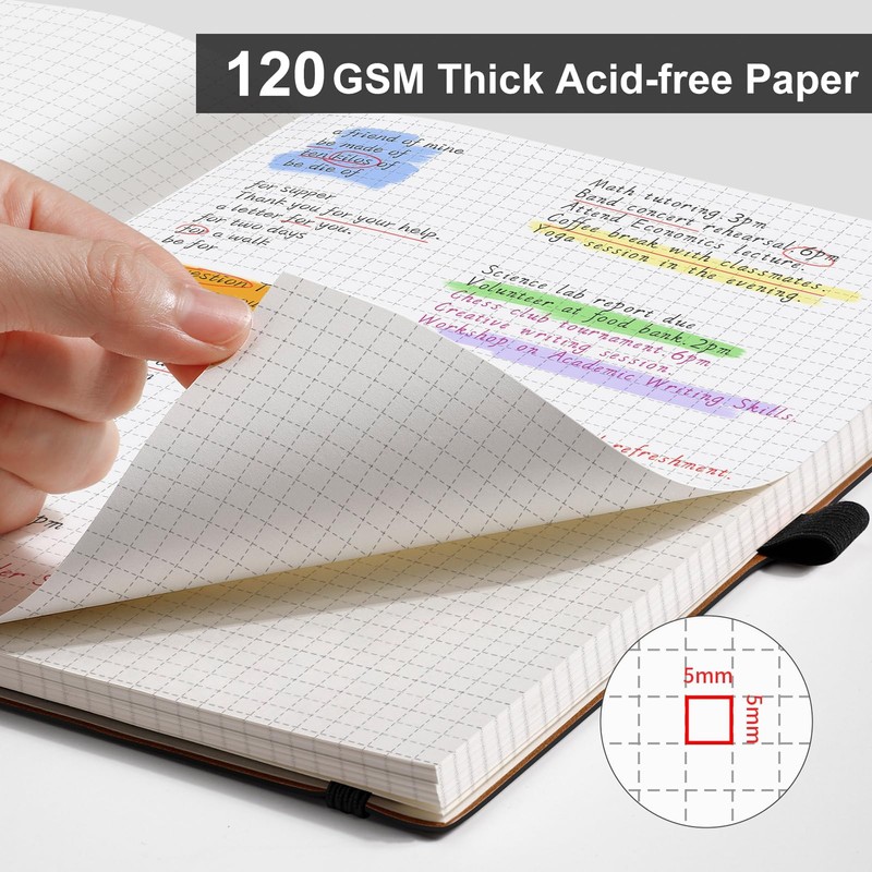 AHGXG Graph Paper Notebook - Grid Notebook Journal, 120 GSM