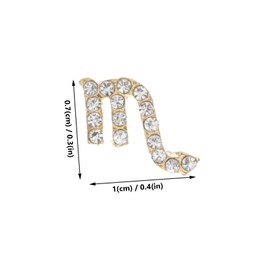 BIUDECO 12pcs Zodiac Sign Nail Jewelry DIY Manicure Gems Rhinestone Alloy Nail Charms