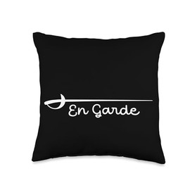 En Garde Fencing - Sword Fencer - Fencers - Modern Fencing Throw Pillow