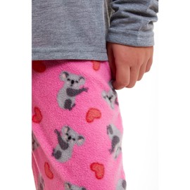 Slumber Hut® Girls Pyjamas Koala Bear Animal Novelty PJ's - Jersey Top with Microfleece Bottoms - Novelty Animal Pajamas Set - Size 11-12 Years