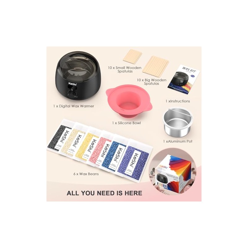 KeShi Professional Waxing Kit for At-Home Hair Removal