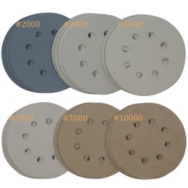 Freletry 5 Inch 8 Hole 24 PCS #2000-#10000 Sanding Discs 2000/3000/4000/5000/7000/10000 Grit Compatible for Random Orbital Sander (24 PCS #2000-#10000 Grit)