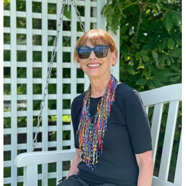 Women’s Infinity Ladder Yarn Lightweight Scarf Necklace with Metallic Accents (SORBET)