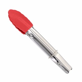 SUL Kitchen Tongs Stainless Steel Kitchen Silicon Tongs Cooking Tongs for Grilling Frying with Silicon Tips for Cooking, Serving, Buffet Serving Tongs, Salad Tongs (7 inch -18cm) (Red, 1)