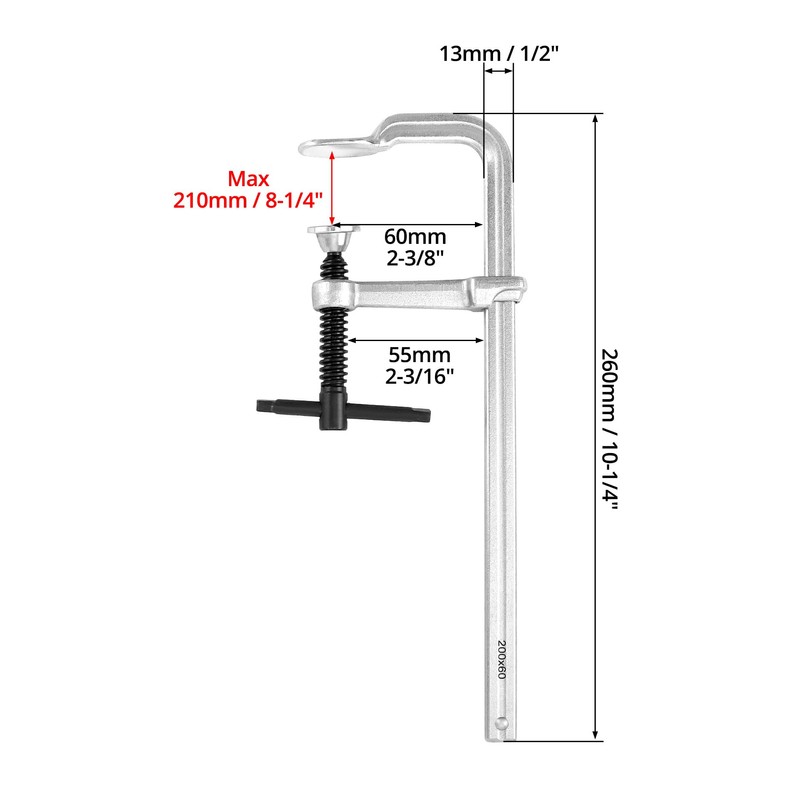 QWORK 8" Heavy Duty F Clamp, 4 Pack Drop-forged Bar