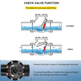 Bzsunway 7305 2 Inch to 2.5 Inch Replace Part for Jandy Check Valve Compatible with Ground Pool, Tub & Spa System 180-Dgree