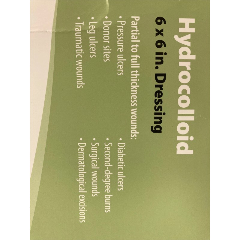 Cardinal HC66 Thin Hydrocolloid Wound Dressing 6" x 6" -