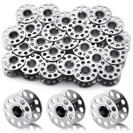 LOKUNN 25 Pcs Metal Bobbins, Metal Sewing Machine Bobbins Metal Bobbins for Sewing Machine with Bobbin Case, Sa156 Bobbins, Bobbins Class 15, Bobbins for Sewing Machine