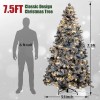 eperfectcom 7.5ft Snow Flocked Pre-lit Artificial Christmas Tree with 500