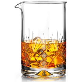 Mofado Crystal Cocktail Mixing Glass - Premium 18oz 550ml - Solid, Stable & Sturdy H...