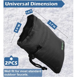 Artigarden Upgraded Outdoor Faucet Cover for Winter Freeze Protection - Outside Water Hose Bib Insulated Sock for Cold Weather, Black, Pack of 2