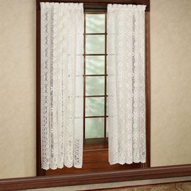 Sweet Home Collection Window Curtain Treatment Panel, Hopewell White, 8" W x 8" L (Pack of 1)