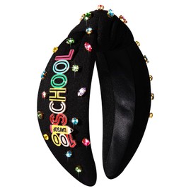 PHALIN Teacher Headband for Women Cute Pencil Book FRI-YAY Knotted Headband Embellished Crystal Pearl Headbands Back to School Accessories Teacher Application Gifts Party Favor Gifts