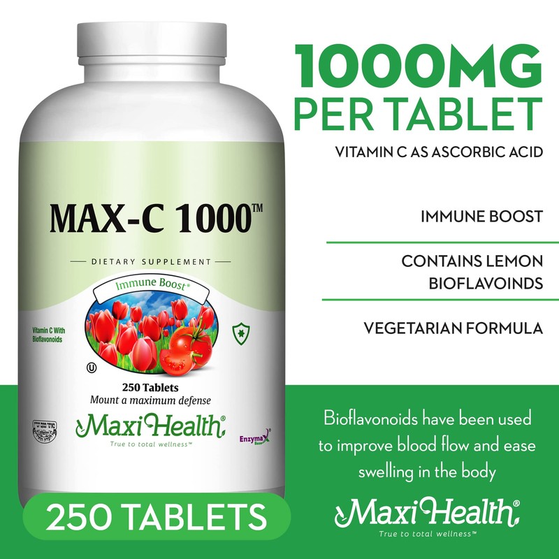 Maxi Health 1000 mg Vitamin C - 1000mg Tablets Ultra
