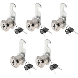 Jiozermi 5 Pack Cabinet Cam Locks Keyed Alike, 3/4" (20mm) Cylinder Lock, Drawer Locks for Mailbox Tool Box RV Door