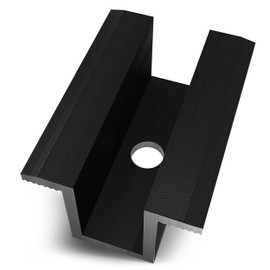 JANANO Centre Clamp Black [Pack of 10] Powder-Coated Aluminium - Extreme Hold | Module Clamps Solar for Fixing Solar Modules with Module Height 25 - 45 mm