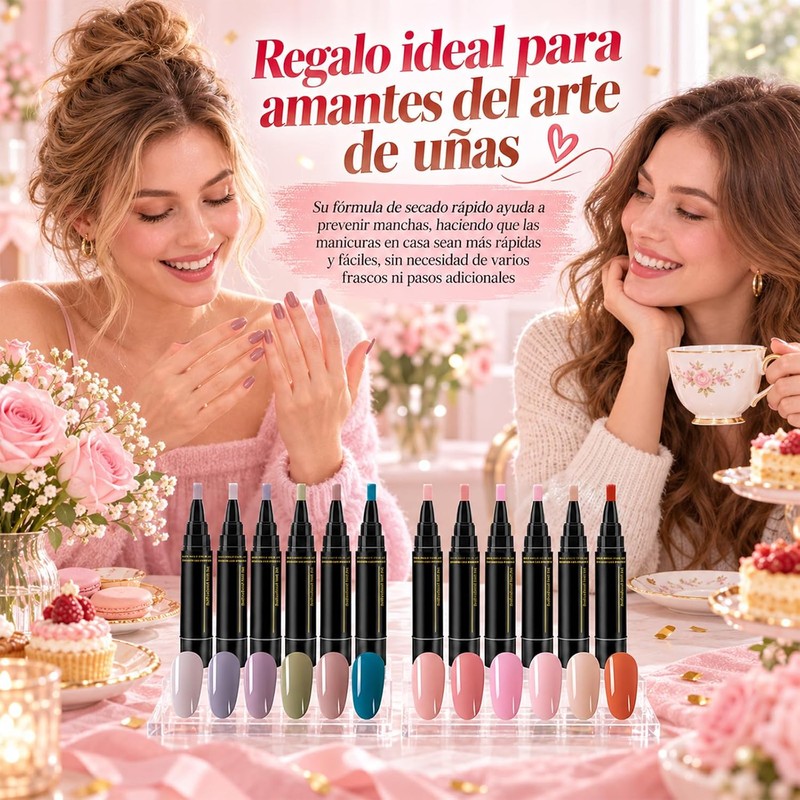 6 Piezas Pen Esmalte de Esmalte de Uñas, Rotuladores de