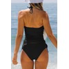 Beachsissi Women's Two-Piece Swimsuits, Padded, Side Drawstring, Swimwear, Halterneck Leopard
